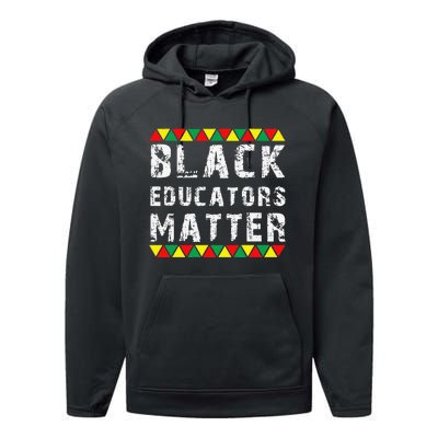 Funny Black Educators Matter Performance Fleece Hoodie