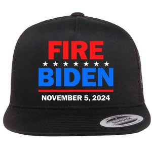 Fire Biden Elect Trump President 2024 Republican Patriot Flat Bill Trucker Hat