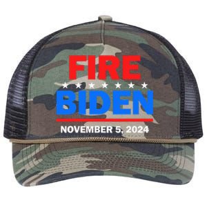 Fire Biden Elect Trump President 2024 Republican Patriot Retro Rope Trucker Hat Cap