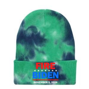 Fire Biden Elect Trump President 2024 Republican Patriot Tie Dye 12in Knit Beanie