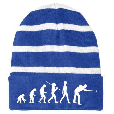 Funny Billiard Evolution Pool Billiard Gift Ideas Striped Beanie with Solid Band