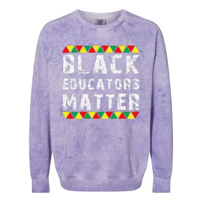 Funny Black Educators Matter Colorblast Crewneck Sweatshirt