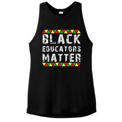 Funny Black Educators Matter Ladies PosiCharge Tri-Blend Wicking Tank