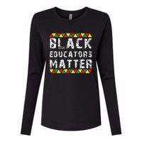 Funny Black Educators Matter Womens Cotton Relaxed Long Sleeve T-Shirt