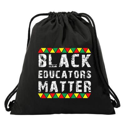 Funny Black Educators Matter Drawstring Bag