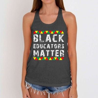 Funny Black Educators Matter Women's Knotted Racerback Tank