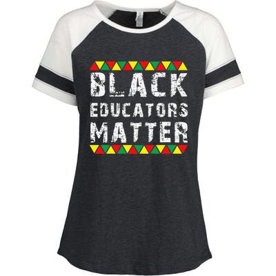 Funny Black Educators Matter Enza Ladies Jersey Colorblock Tee