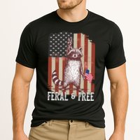 Feral But Free Raccoon July 4th Patriotic For Family Cooling Performance Crew T-Shirt