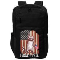 Feral But Free Raccoon July 4th Patriotic For Family Impact Tech Backpack