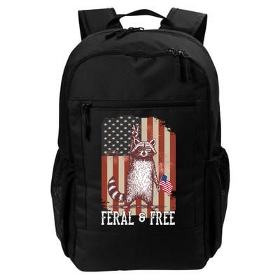 Feral But Free Raccoon July 4th Patriotic For Family Backpack
