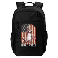 Feral But Free Raccoon July 4th Patriotic For Family Backpack