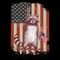 Feral But Free Raccoon July 4th Patriotic For Family Mug