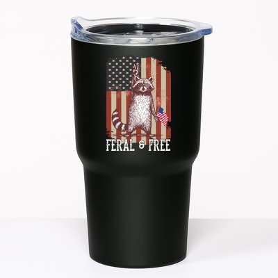 Feral But Free Raccoon July 4th Patriotic For Family Tumbler