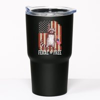 Feral But Free Raccoon July 4th Patriotic For Family Tumbler