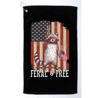 Feral But Free Raccoon July 4th Patriotic For Family Golf Towel