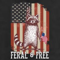 Feral But Free Raccoon July 4th Patriotic For Family Golf Towel