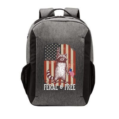 Feral But Free Raccoon July 4th Patriotic For Family Vector Backpack
