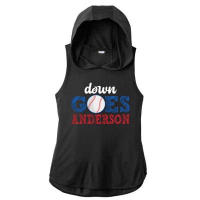 Funny Baseball Fight Down Goes Anderson Ladies PosiCharge Tri-Blend Wicking Draft Hoodie Tank