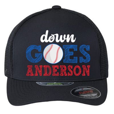 Funny Baseball Fight Down Goes Anderson Flexfit Unipanel Trucker Cap