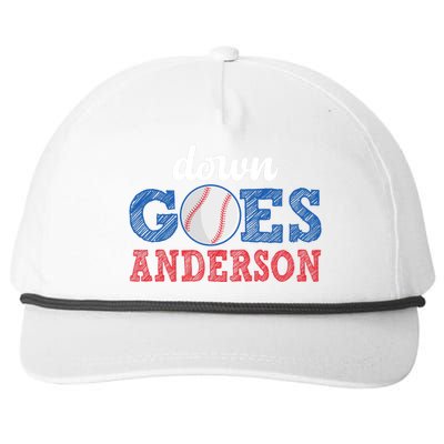 Funny Baseball Fight Down Goes Anderson Snapback Five-Panel Rope Hat