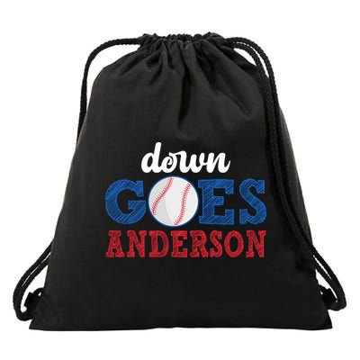 Funny Baseball Fight Down Goes Anderson Drawstring Bag