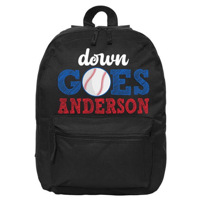Funny Baseball Fight Down Goes Anderson 16 in Basic Backpack