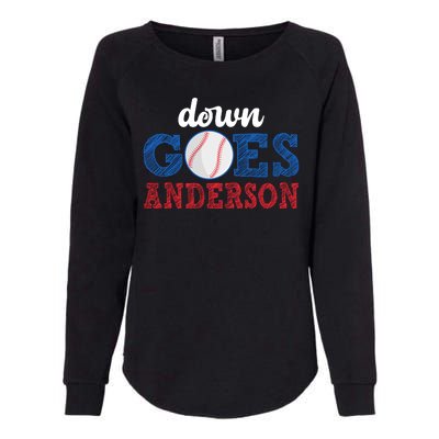 Funny Baseball Fight Down Goes Anderson Womens California Wash Sweatshirt