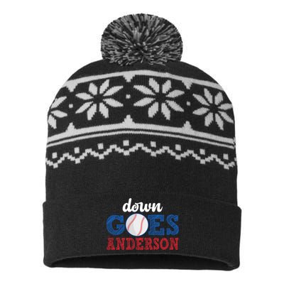 Funny Baseball Fight Down Goes Anderson USA-Made Snowflake Beanie