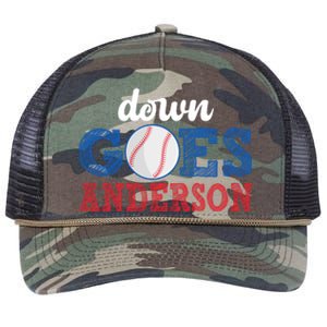 Funny Baseball Fight Down Goes Anderson Retro Rope Trucker Hat Cap