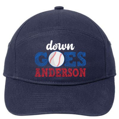 Funny Baseball Fight Down Goes Anderson 7-Panel Snapback Hat