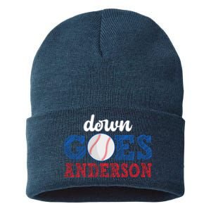 Funny Baseball Fight Down Goes Anderson Sustainable Knit Beanie