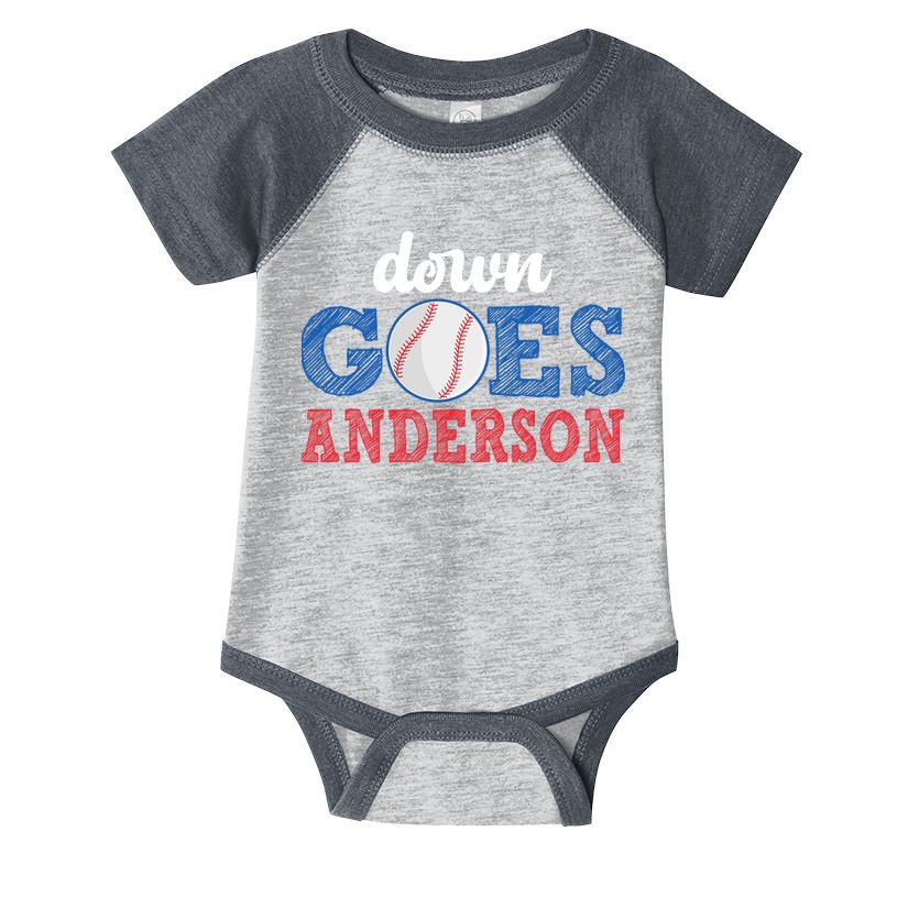 Funny Baseball Fight Down Goes Anderson Infant Baby Jersey Bodysuit