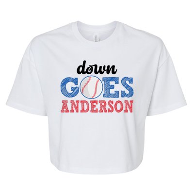 Funny Baseball Fight Down Goes Anderson Bella+Canvas Jersey Crop Tee