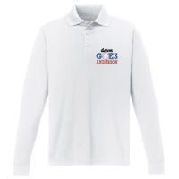 Funny Baseball Fight Down Goes Anderson Performance Long Sleeve Polo