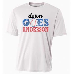 Funny Baseball Fight Down Goes Anderson Cooling Performance Crew T-Shirt