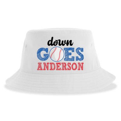 Funny Baseball Fight Down Goes Anderson Sustainable Bucket Hat