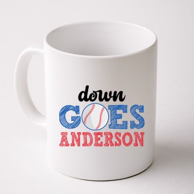 Funny Baseball Fight Down Goes Anderson Mug