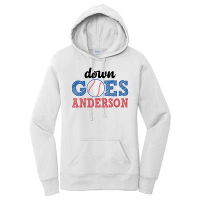 Funny Baseball Fight Down Goes Anderson Women's Pullover Hoodie