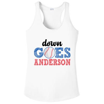 Funny Baseball Fight Down Goes Anderson Ladies PosiCharge Competitor Racerback Tank