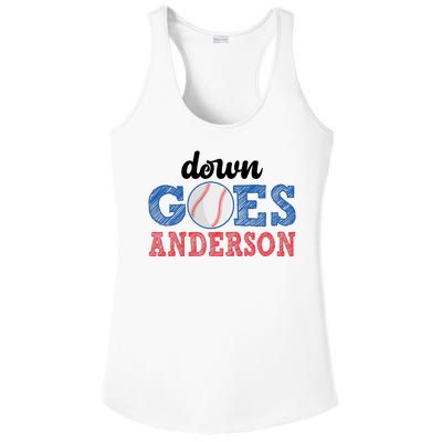 Funny Baseball Fight Down Goes Anderson Ladies PosiCharge Competitor Racerback Tank