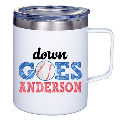 Funny Baseball Fight Down Goes Anderson 12oz Stainless Steel Coffee Mug