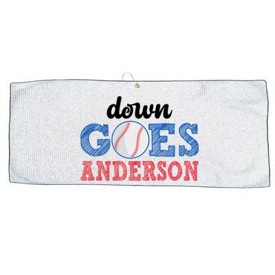 Funny Baseball Fight Down Goes Anderson Large Microfiber Waffle Golf Towel