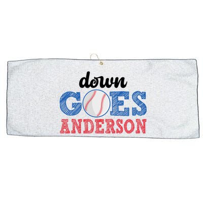 Funny Baseball Fight Down Goes Anderson Large Microfiber Waffle Golf Towel