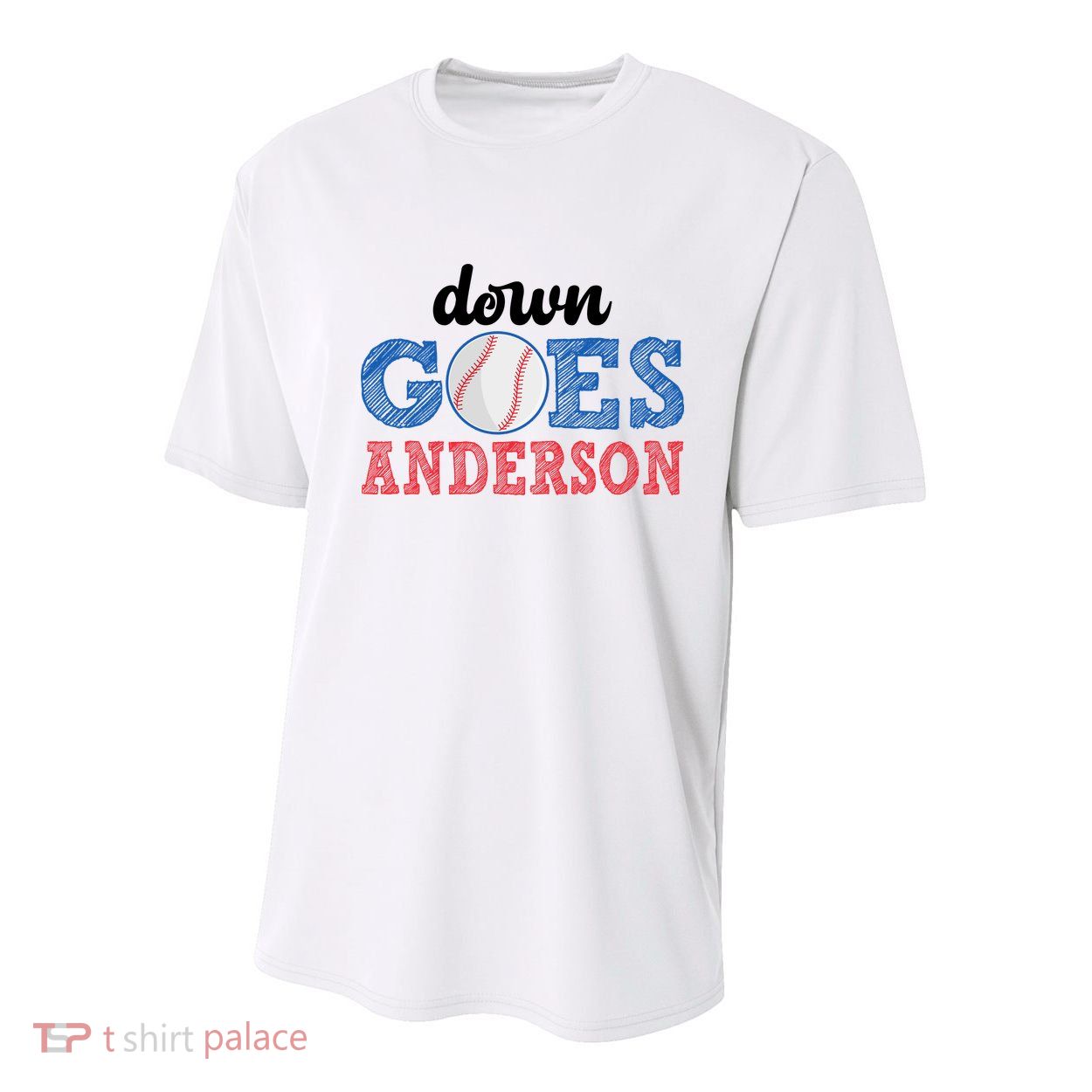 Funny Baseball Fight Down Goes Anderson Youth Performance Sprint T-Shirt