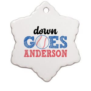 Funny Baseball Fight Down Goes Anderson Ceramic Star Ornament