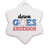 Funny Baseball Fight Down Goes Anderson Ceramic Star Ornament