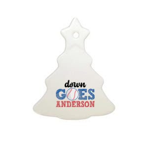 Funny Baseball Fight Down Goes Anderson Ceramic Tree Ornament