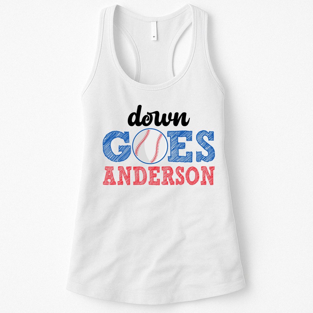 Funny Baseball Fight Down Goes Anderson Womens Tank Top