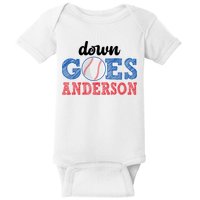 Funny Baseball Fight Down Goes Anderson Baby Bodysuit