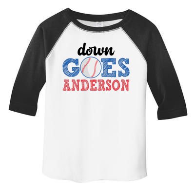 Funny Baseball Fight Down Goes Anderson Toddler Fine Jersey T-Shirt